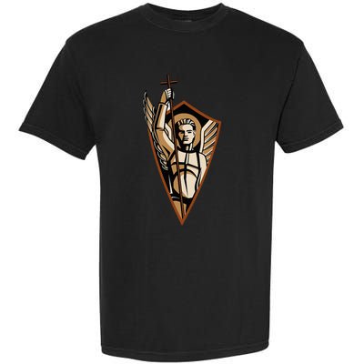 St Saint Michael the Archangel Catholic Angel Warrior Garment-Dyed Heavyweight T-Shirt