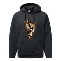 St Saint Michael the Archangel Catholic Angel Warrior Performance Fleece Hoodie