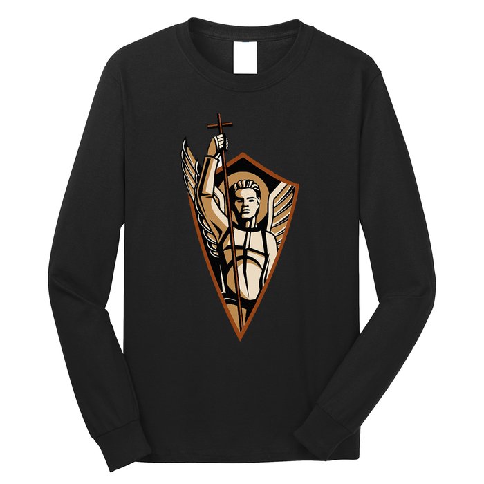 St Saint Michael the Archangel Catholic Angel Warrior Long Sleeve Shirt