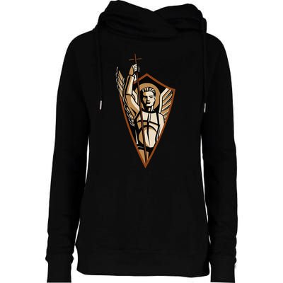 St Saint Michael the Archangel Catholic Angel Warrior Womens Funnel Neck Pullover Hood