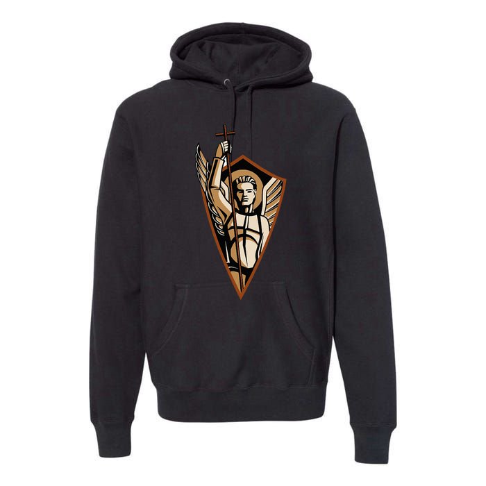 St Saint Michael the Archangel Catholic Angel Warrior Premium Hoodie