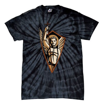 St Saint Michael the Archangel Catholic Angel Warrior Tie-Dye T-Shirt