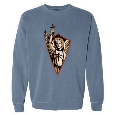 St Saint Michael the Archangel Catholic Angel Warrior Garment-Dyed Sweatshirt