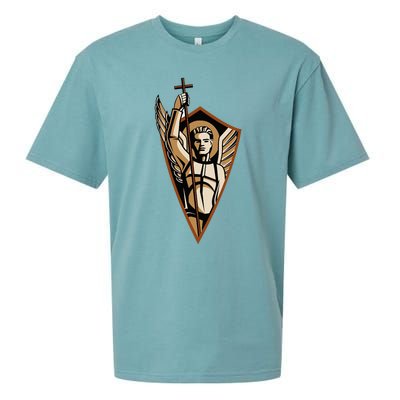 St Saint Michael the Archangel Catholic Angel Warrior Sueded Cloud Jersey T-Shirt