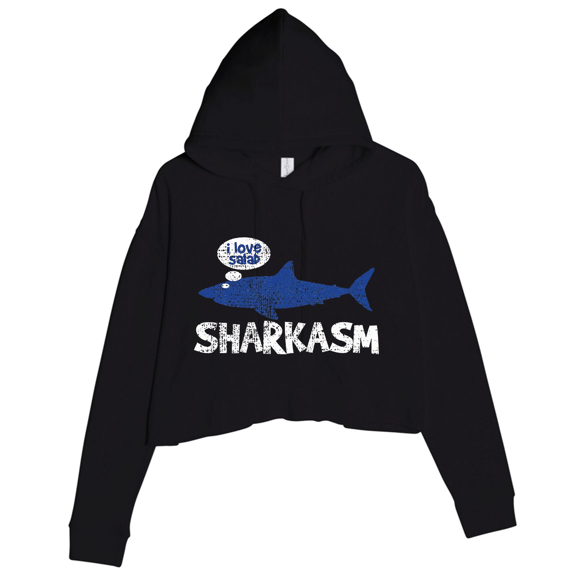 Shark Sharkasm Marine Biology Crop Fleece Hoodie