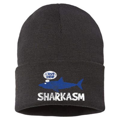 Shark Sharkasm Marine Biology Sustainable Knit Beanie
