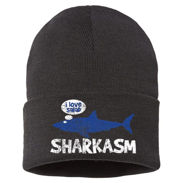 Shark Sharkasm Marine Biology Sustainable Knit Beanie