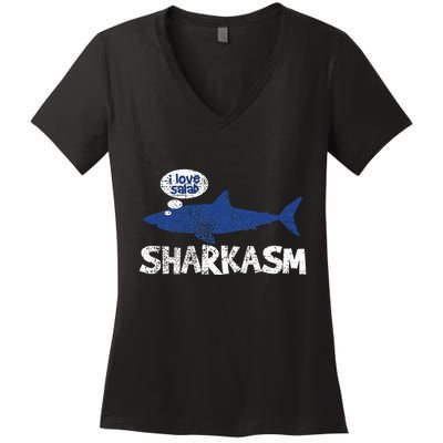 Shark Sharkasm Marine Biology Women's V-Neck T-Shirt