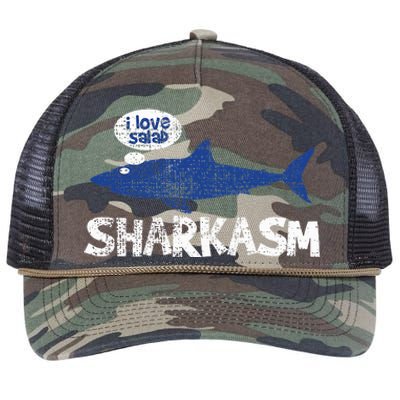 Shark Sharkasm Marine Biology Retro Rope Trucker Hat Cap