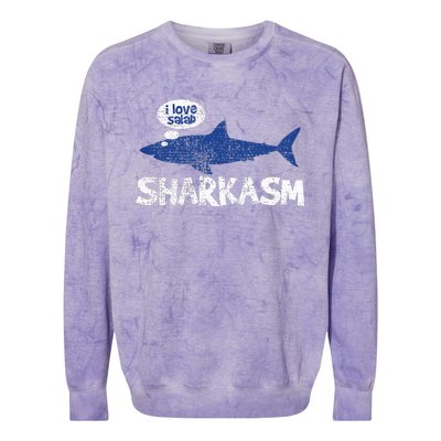 Shark Sharkasm Marine Biology Funny Colorblast Crewneck Sweatshirt