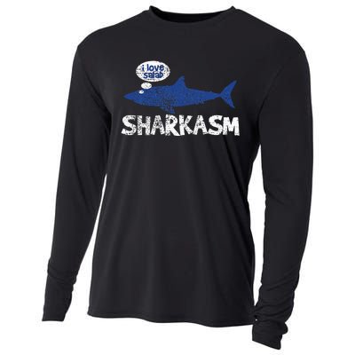 Shark Sharkasm Marine Biology Funny Cooling Performance Long Sleeve Crew