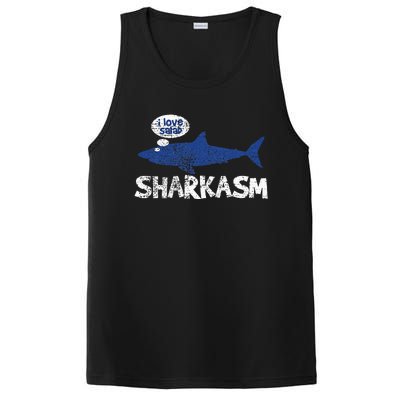 Shark Sharkasm Marine Biology Funny PosiCharge Competitor Tank