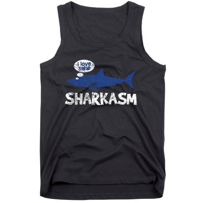 Shark Sharkasm Marine Biology Funny Tank Top