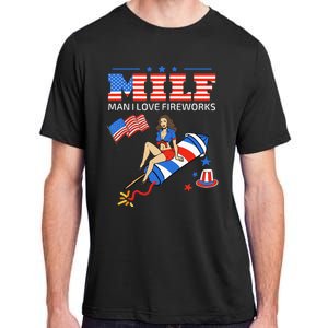 Saying Sarcastic MILF Man I Love Fireworks Adult ChromaSoft Performance T-Shirt