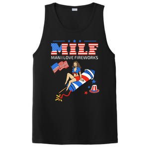 Saying Sarcastic MILF Man I Love Fireworks PosiCharge Competitor Tank