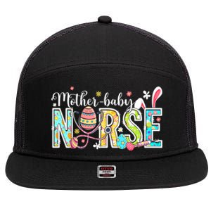 Stethoscope Scrub Mother Nurse Life Bunny Easter Day Gift 7 Panel Mesh Trucker Snapback Hat