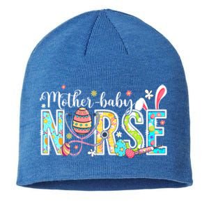 Stethoscope Scrub Mother Nurse Life Bunny Easter Day Gift Sustainable Beanie