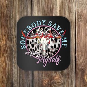 Somebody Save Me Country Music Retro Cowgirl Coaster