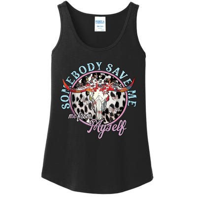 Somebody Save Me Country Music Retro Cowgirl Ladies Essential Tank