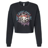 Somebody Save Me Country Music Retro Cowgirl Cropped Pullover Crew