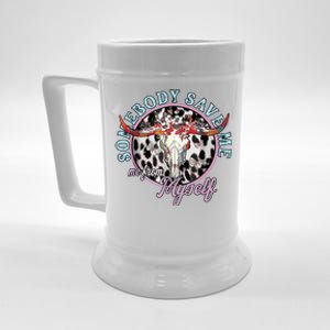 Somebody Save Me Country Music Retro Cowgirl Beer Stein