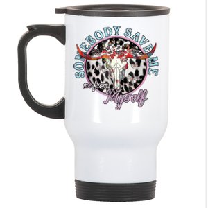 Somebody Save Me Country Music Retro Cowgirl Stainless Steel Travel Mug