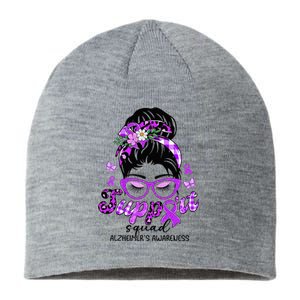 Support Squad Messy Bun Leopard Alzheimer's Awareness Sustainable Beanie