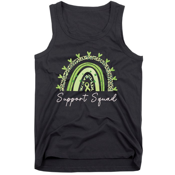 Support Squad Mental Health Awareness Rainbow Green Ribbon Tank Top