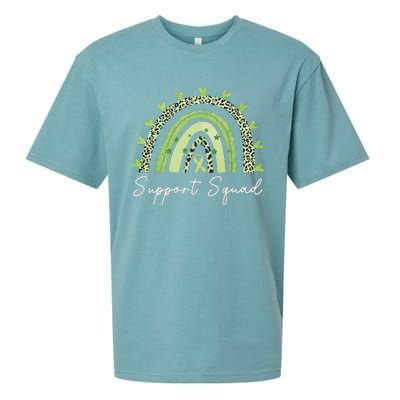 Support Squad Mental Health Awareness Rainbow Green Ribbon Sueded Cloud Jersey T-Shirt