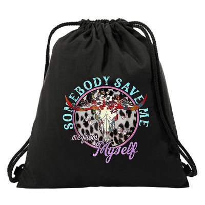 Somebody Save Me Country Music Drawstring Bag