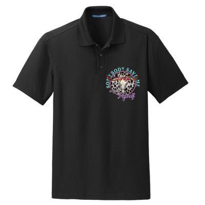 Somebody Save Me Country Music Dry Zone Grid Polo