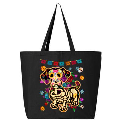 Sugar Skull Mexican Dachshund Bone Halloween Day Of Dead 25L Jumbo Tote