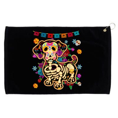 Sugar Skull Mexican Dachshund Bone Halloween Day Of Dead Grommeted Golf Towel