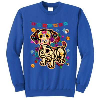 Sugar Skull Mexican Dachshund Bone Halloween Day Of Dead Sweatshirt