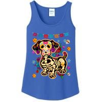 Sugar Skull Mexican Dachshund Bone Halloween Day Of Dead Ladies Essential Tank