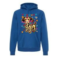 Sugar Skull Mexican Dachshund Bone Halloween Day Of Dead Premium Hoodie