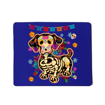 Sugar Skull Mexican Dachshund Bone Halloween Day Of Dead Mousepad