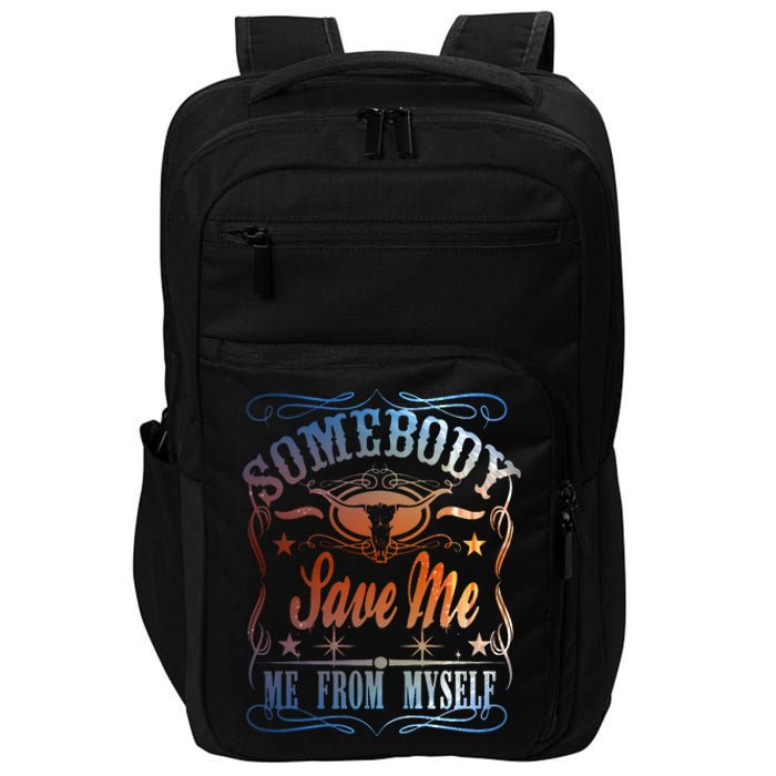 Somebody Save Me From Myself Bull Country Impact Tech Backpack