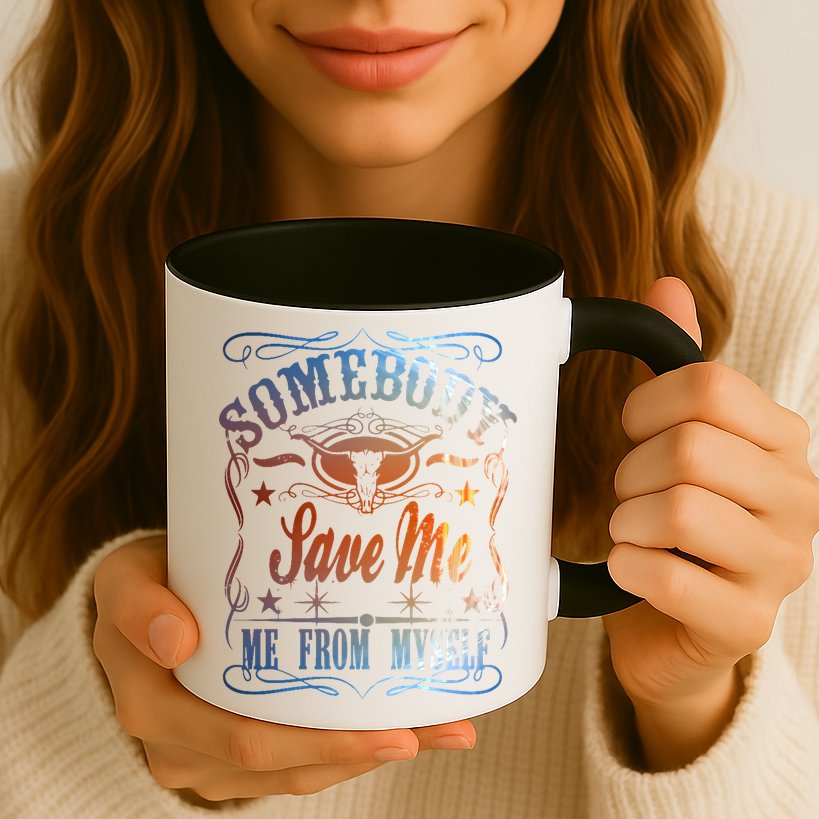 Somebody Save Me From Myself Bull Country Mug