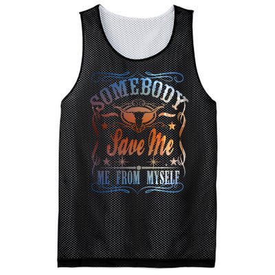 Somebody Save Me From Myself Bull Country Mesh Reversible Basketball Jersey Tank