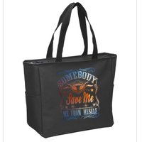 Somebody Save Me From Myself Bull Country Zip Tote Bag