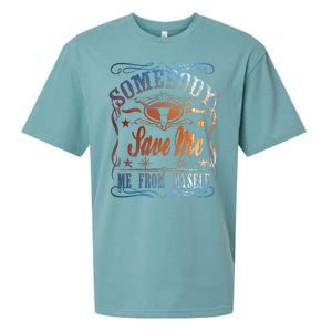 Somebody Save Me From Myself Bull Country Sueded Cloud Jersey T-Shirt