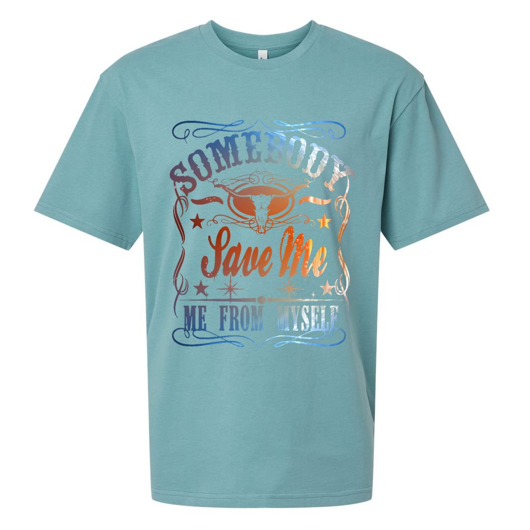 Somebody Save Me From Myself Bull Country Sueded Cloud Jersey T-Shirt