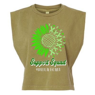 Support Squad Mental Health Awareness Green Ribbon Wo Garment-Dyed Women's Muscle Tee