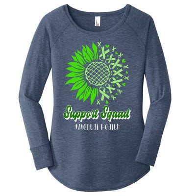 Support Squad Mental Health Awareness Green Ribbon Wo Women's Perfect Tri Tunic Long Sleeve Shirt