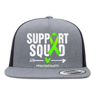 Support Squad Mental Health Awareness Green Ribbon Wo Flat Bill Trucker Hat