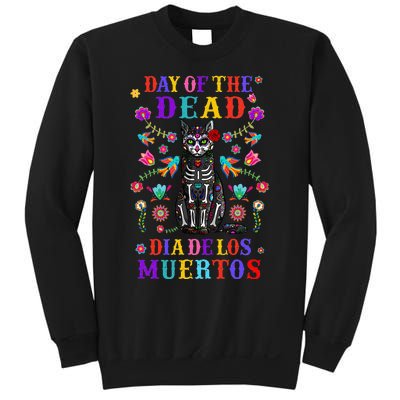 sugar skull mexican cat halloween day of dead Sweatshirt