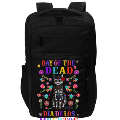 sugar skull mexican cat halloween day of dead Impact Tech Backpack