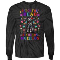 sugar skull mexican cat halloween day of dead Tie-Dye Long Sleeve Shirt