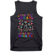 sugar skull mexican cat halloween day of dead Tank Top